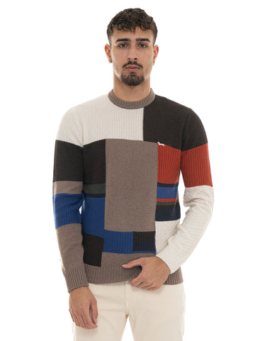 Maglia girocollo Panna-marrone Harmont & Blaine Uomo