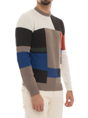 Maglia girocollo Panna-marrone Harmont & Blaine Uomo