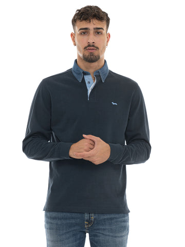 Polo Blu Harmont & Blaine Uomo