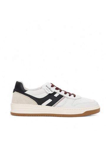 Sneakers in pelle Basket Bianco-nero Hogan Uomo