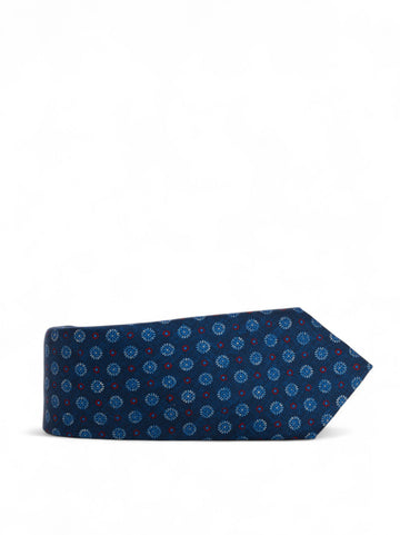 Cravatta in seta Azzurro-rosso Kiton Uomo