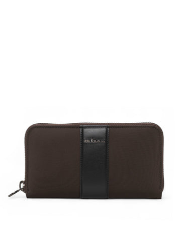 Portafoglio zip around Marrone-nero Kiton Uomo