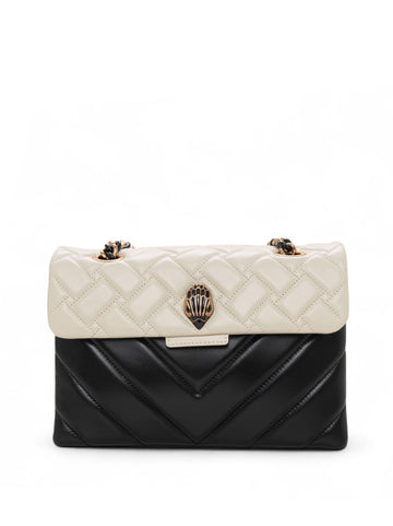 Borsa in pelle grande Kensington Bianco-nero Kurt Geiger Donna