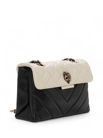 Borsa in pelle grande Kensington Bianco-nero Kurt Geiger Donna