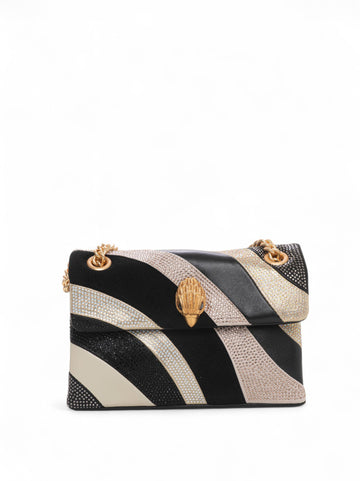 Borsa in pelle piccola Kensington Bianco-nero Kurt Geiger Donna