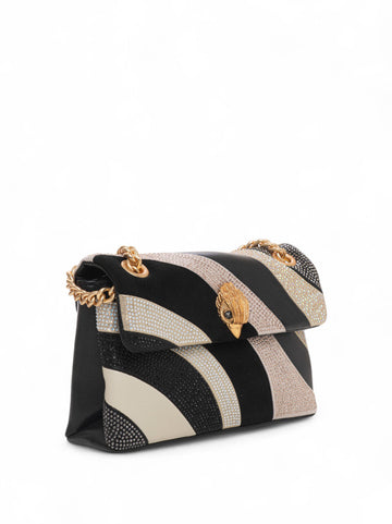 Borsa in pelle piccola Kensington Bianco-nero Kurt Geiger Donna