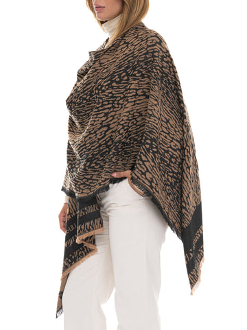 Poncho Marrone-beige Liu Jo Donna