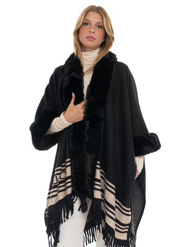 Black Poncho Liu Jo Woman