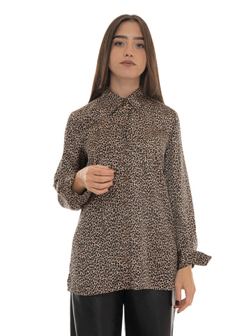 Camicia Beige-nero Pennyblack Donna