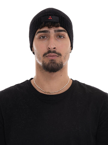 Cappello con risvolto logato CANOVA01-PEX0186 Nero Peuterey Uomo