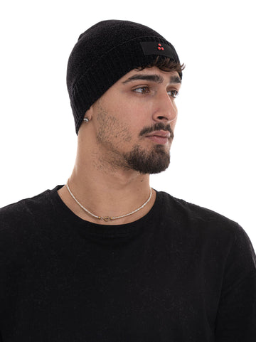 Cappello con risvolto logato CANOVA01-PEX0186 Nero Peuterey Uomo