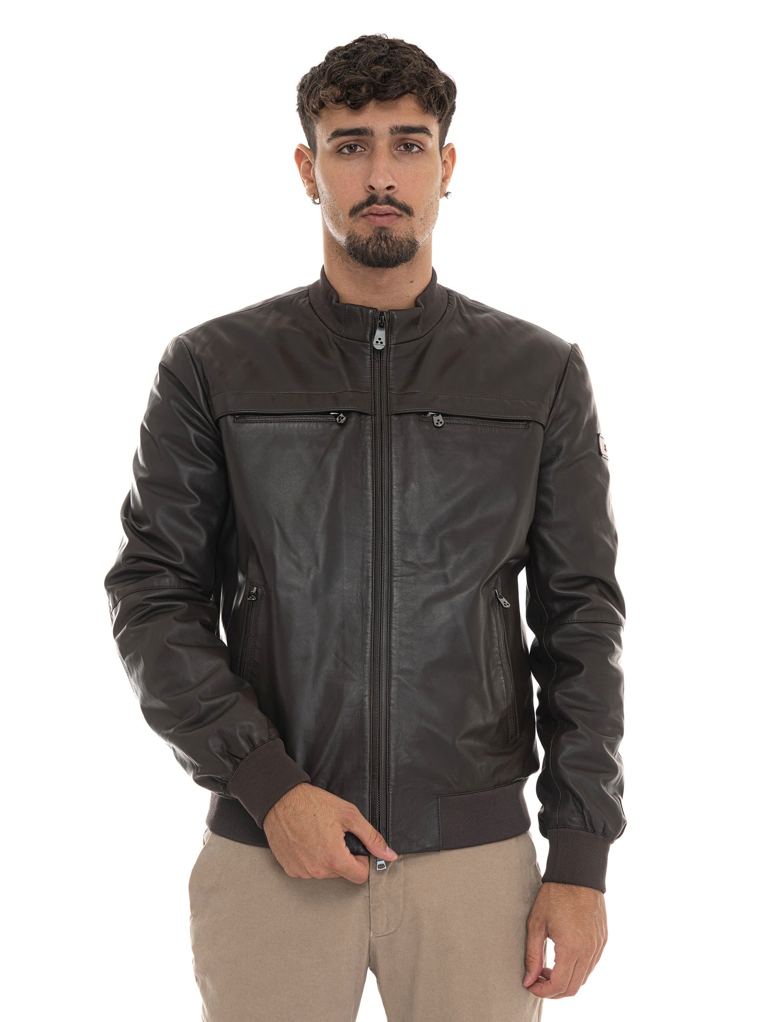 Peuterey Men's SANDSLEATHERWS08 Brown Leather Jacket