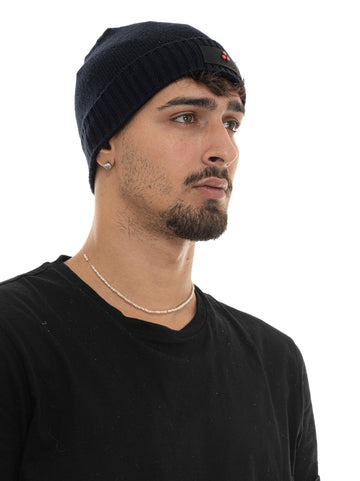 Cappello con risvolto logato SILLI05 Blu Peuterey Uomo