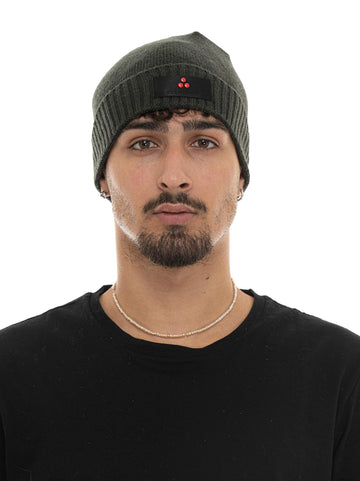 Cappello con risvolto logato SILLI05 Verde Peuterey Uomo