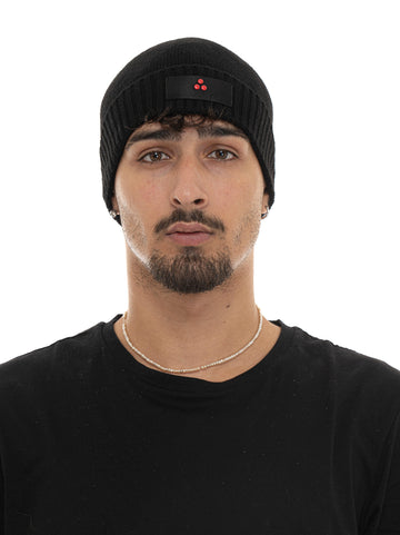 Cappello con risvolto logato SILLI05 Nero Peuterey Uomo