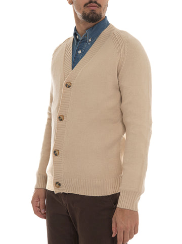 Cardigan bottoni Beige Quality First Uomo