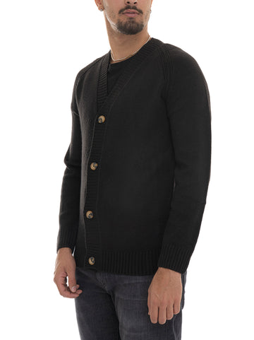 Cardigan bottoni Nero Quality First Uomo