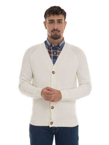 Cardigan bottoni Panna Quality First Uomo