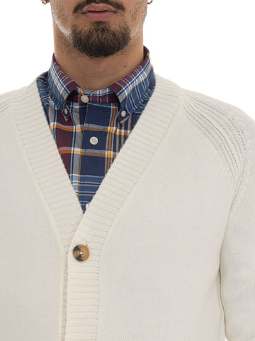 Cardigan bottoni Panna Quality First Uomo