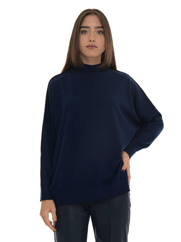 Maglia modello pipistrello Blu Quality First Donna