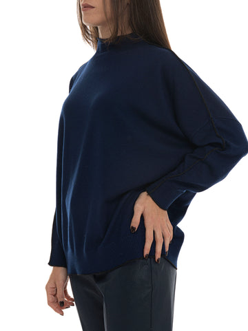 Maglia modello pipistrello Blu Quality First Donna