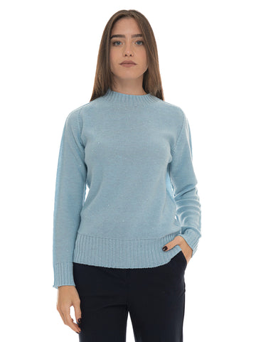 Maglia girocollo Azzurro Quality First Donna