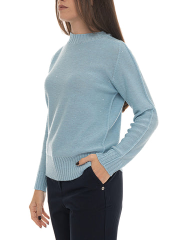 Maglia girocollo Azzurro Quality First Donna