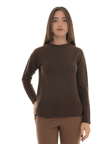 Maglia girocollo Marroncino Quality First Donna