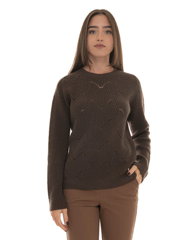 Maglia girocollo Marroncino Quality First Donna