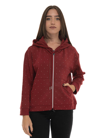 Felpa con cappuccio Bordeau Quality First Donna