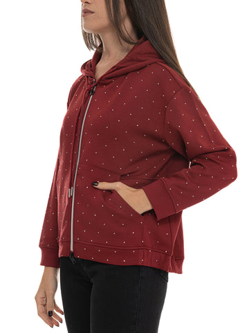 Felpa con cappuccio Bordeau Quality First Donna