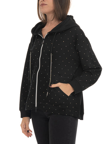 Felpa con cappuccio Nero Quality First Donna