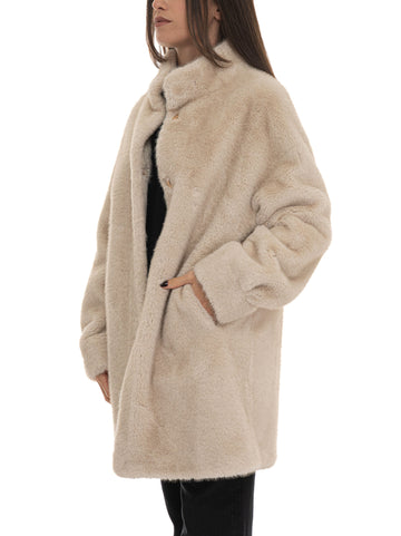 Pelliccia lunga Sabbia Quality First Donna