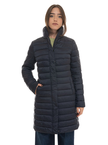 Piumino lungo Blu Quality First Donna