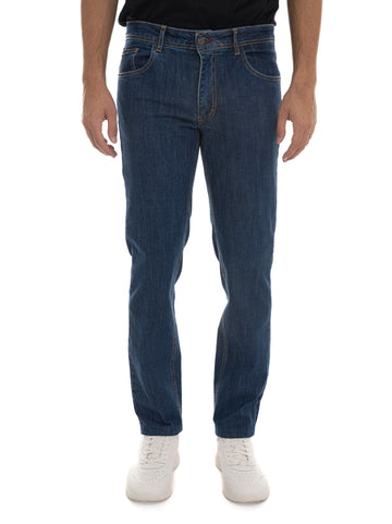 Jeans 5 tasche Denim medio Quality First Uomo