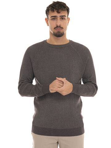 Maglia girocollo Marrone Quality First Uomo