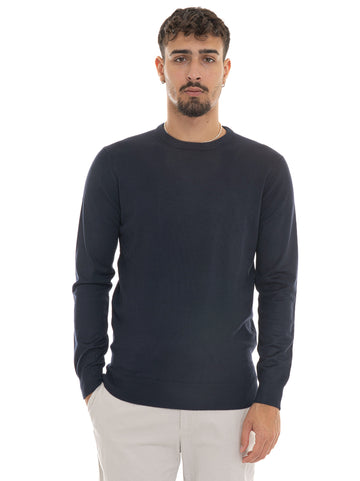 Maglia girocollo Blu Quality First Uomo