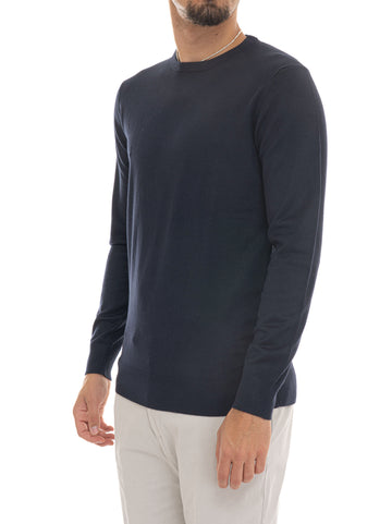 Maglia girocollo Blu Quality First Uomo