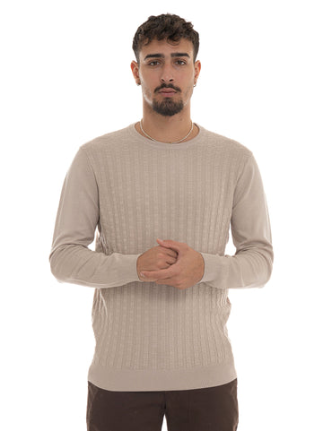 Maglia girocollo Beige Quality First Uomo