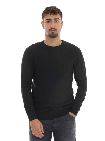 Maglia girocollo Nero Quality First Uomo