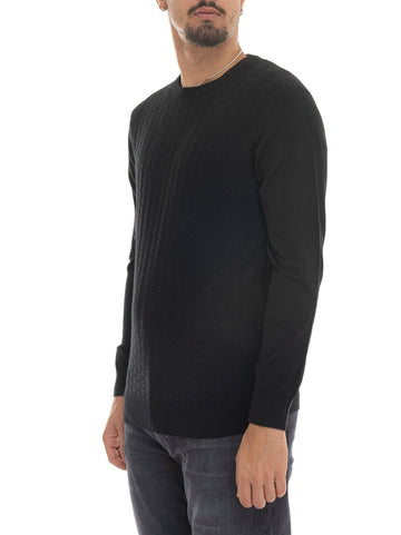 Maglia girocollo Nero Quality First Uomo