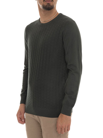 Maglia girocollo Verde Quality First Uomo