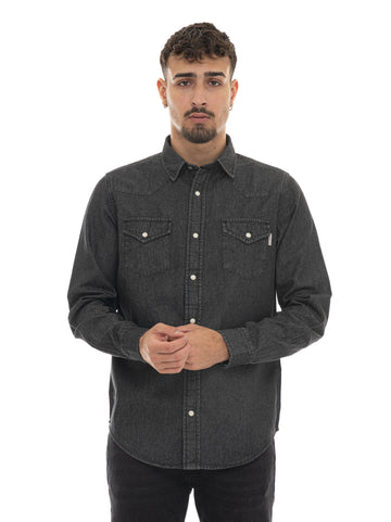 Camicia casual Western Denim nero Roy Rogers Uomo