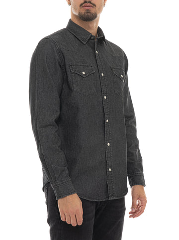 Camicia casual Western Denim nero Roy Rogers Uomo