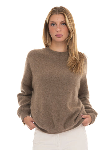 Maglia girocollo Visone Beige Vanisé Donna