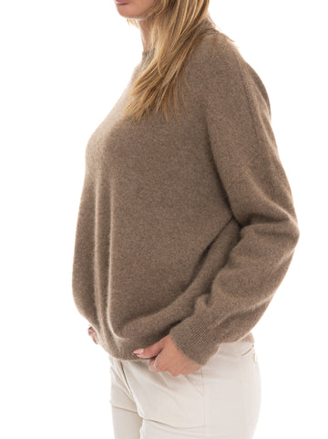 Maglia girocollo Visone Beige Vanisé Donna