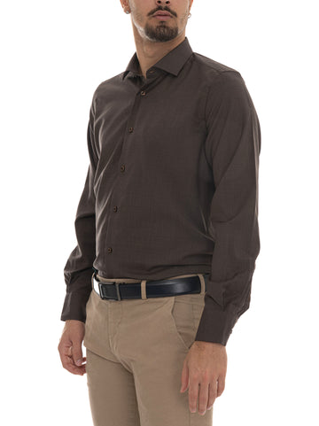 Camicia classica da uomo Marrone Vincenzo De Lauziers Uomo