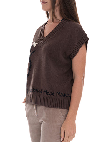 Gilet in maglia Marrone Weekend Max Mara Donna