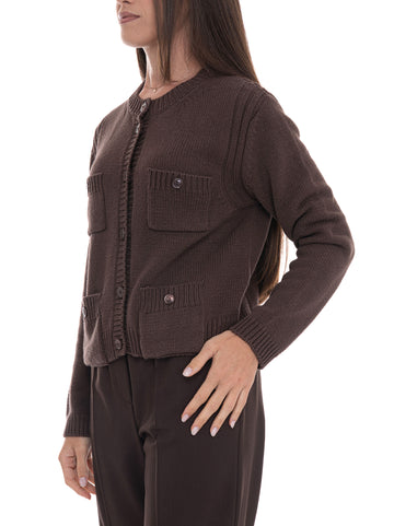 Cardigan Marrone Weekend Max Mara Donna