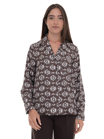 Camicia Marrone-bianco Weekend Max Mara Donna